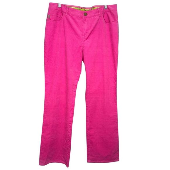VTG Lilly Pulitzer Hot Pink Pants Size 12 Main Line Corduroy Preppy Long - Picture 1 of 9